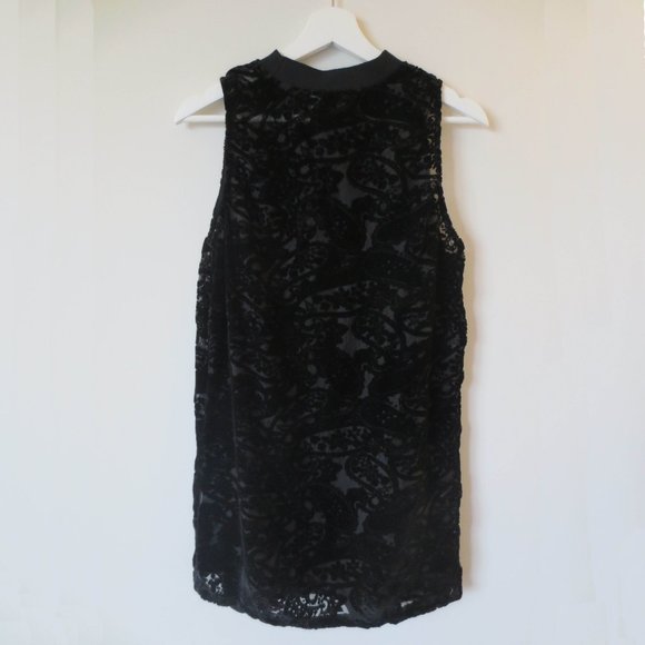 MINKPINK | Black Velvet Dress with Paisley Detail - Picture 3 of 6